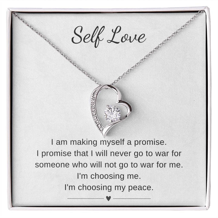 Jewelry 14k White Gold Finish / Standard Box Self Love Forever Loved Necklace By Luv Alwayz Gifts For Every Occassion