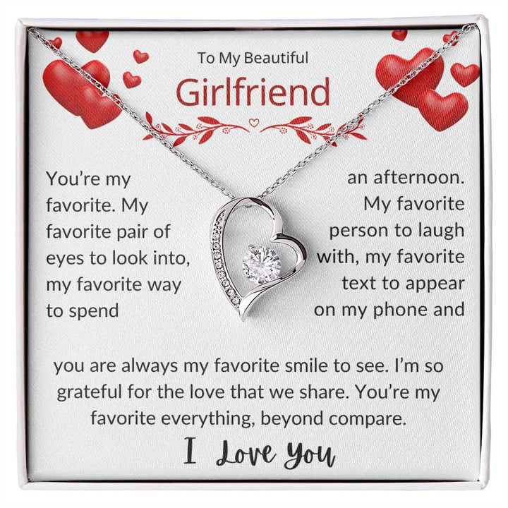 Jewelry 14k White Gold Finish / Standard Box To My Beautiful Girlfriend Luv Knot Necklace ❤️❤️ By Luv Alwayz Gifts For Every Occassion