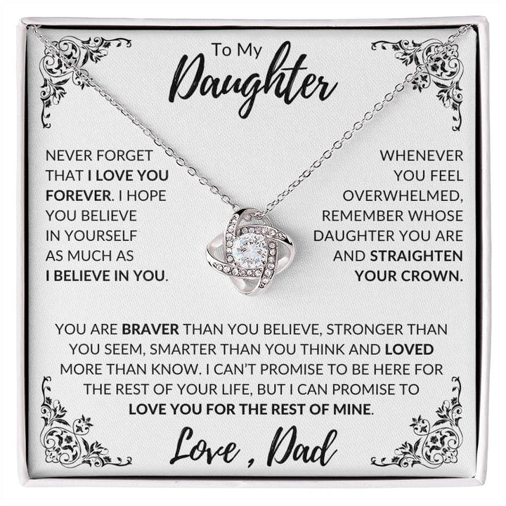 Jewelry 14K White Gold Finish / Standard Box To My Daughter I Love You Forever ❤️🥰 By Luv Alwayz Gifts For Every Occassion