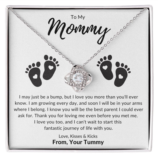 Jewelry 14K White Gold Finish / Standard Box To My Mommy Luv Knot Necklace By Luv Alwayz Gifts For Every Occassion