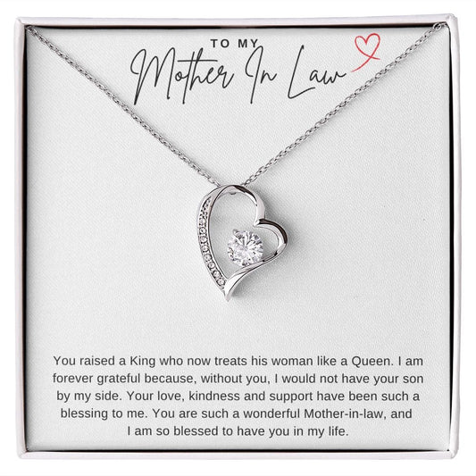 Jewelry 14k White Gold Finish / Standard Box To My Mother In Law Forever Loved Necklace By Luv Alwayz Gifts For Every Occassion