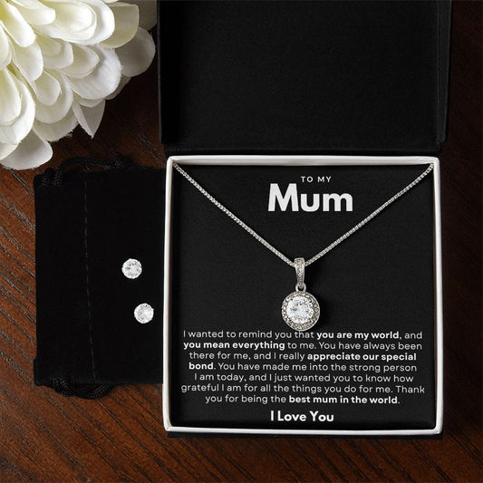 Jewelry 14k White Gold Finish / Standard Box To My Mum Luv Gem Set By Luv Alwayz Gifts For Every Occassion