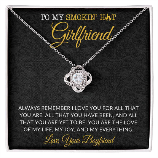 Jewelry 14K White Gold Finish / Standard Box To My Smokin' Hot Girlfriend Always Remember Luv Knot Necklace 💖🔥 By Luv Alwayz Gifts For Every Occassion