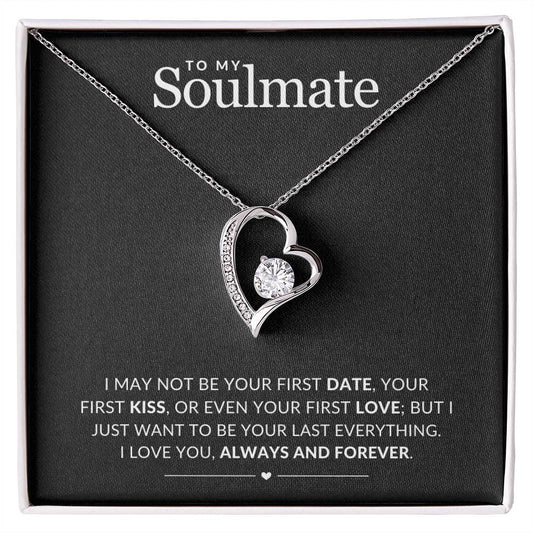 Jewelry 14k White Gold Finish / Standard Box To My Soulmate Always And Forever Loved Necklace | Valentines Day Gifts ❤️💘 By Luv Alwayz Gifts For Every Occassion