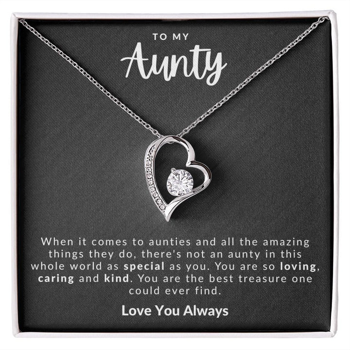 Jewelry 14k White Gold Finish / Standard Box To My Special Aunty Forever Loved Necklace By Luv Alwayz Gifts For Every Occassion