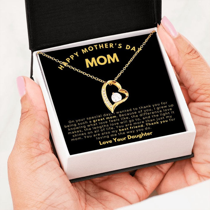 Jewelry 18k Yellow Gold Finish / Standard Box Happy Mother's Day Mom Forever Loved 18K Yellow Gold Necklace By Luv Alwayz Gifts For Every Occassion