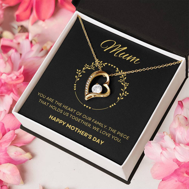 Jewelry 18k Yellow Gold Finish / Standard Box Mum Heart Of The Family Forever Loved Necklace By Luv Alwayz Gifts For Every Occassion