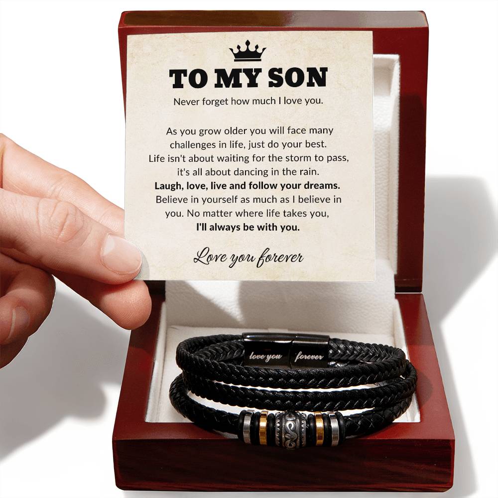 Jewelry Luxury Box w/LED To My Son Love You Forever Bracelet By Luv Alwayz Gifts For Every Occassion