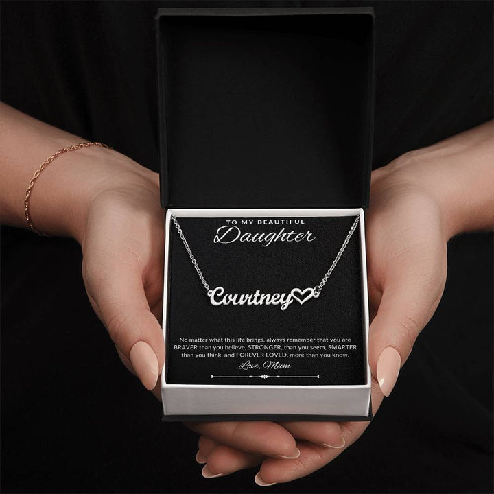 Jewelry Polished Stainless Steel / Standard Box Beautiful Daughter Luv heart Necklace Love Mum By Luv Alwayz Gifts For Every Occassion