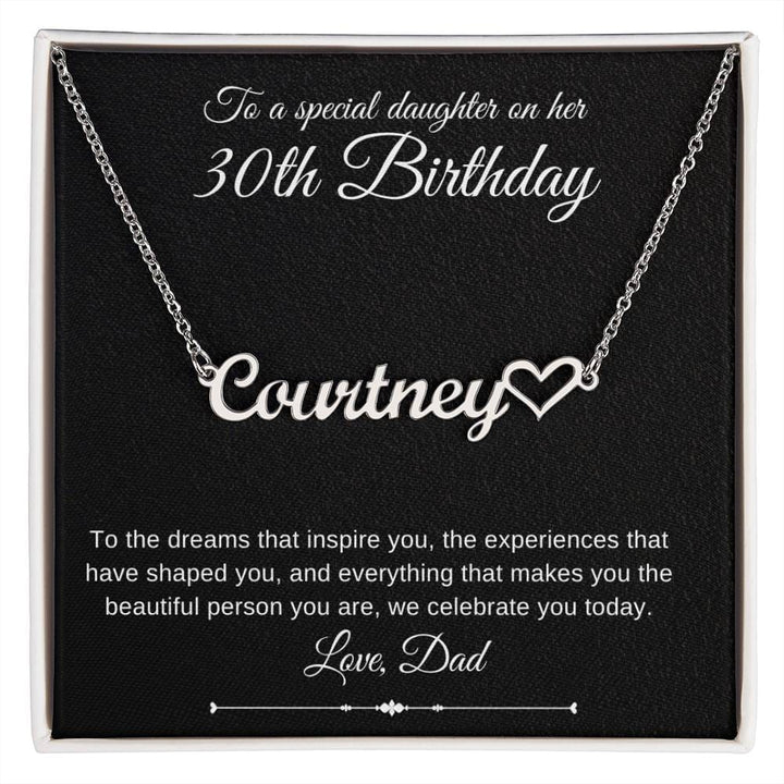 Jewelry Polished Stainless Steel / Standard Box Daughter 30th Birthday Luv Heart Necklace Love Dad By Luv Alwayz Gifts For Every Occassion