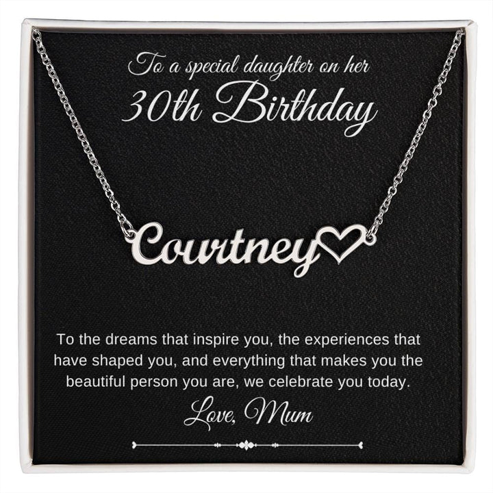 Jewelry Polished Stainless Steel / Standard Box Daughter 30th Birthday Luv Heart Necklace Love Mum By Luv Alwayz Gifts For Every Occassion