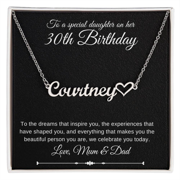 Jewelry Polished Stainless Steel / Standard Box Daughter 30th Birthday Luv Heart Necklace Love Mum & Dad By Luv Alwayz Gifts For Every Occassion