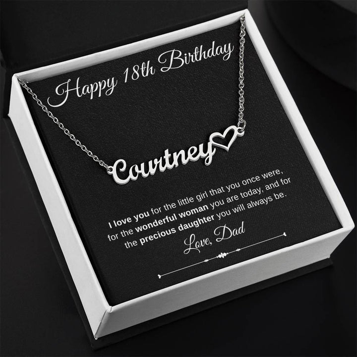 Jewelry Polished Stainless Steel / Standard Box Happy 18th  Birthday Luv Heart Necklace Love Dad By Luv Alwayz Gifts For Every Occassion