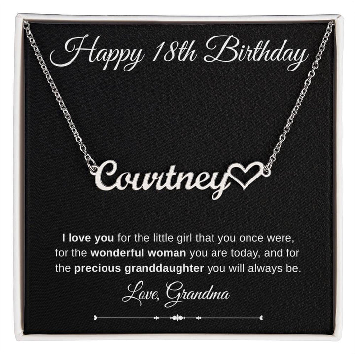 Jewelry Polished Stainless Steel / Standard Box Happy 18th Birthday Luv Heart Necklace Love Grandma By Luv Alwayz Gifts For Every Occassion