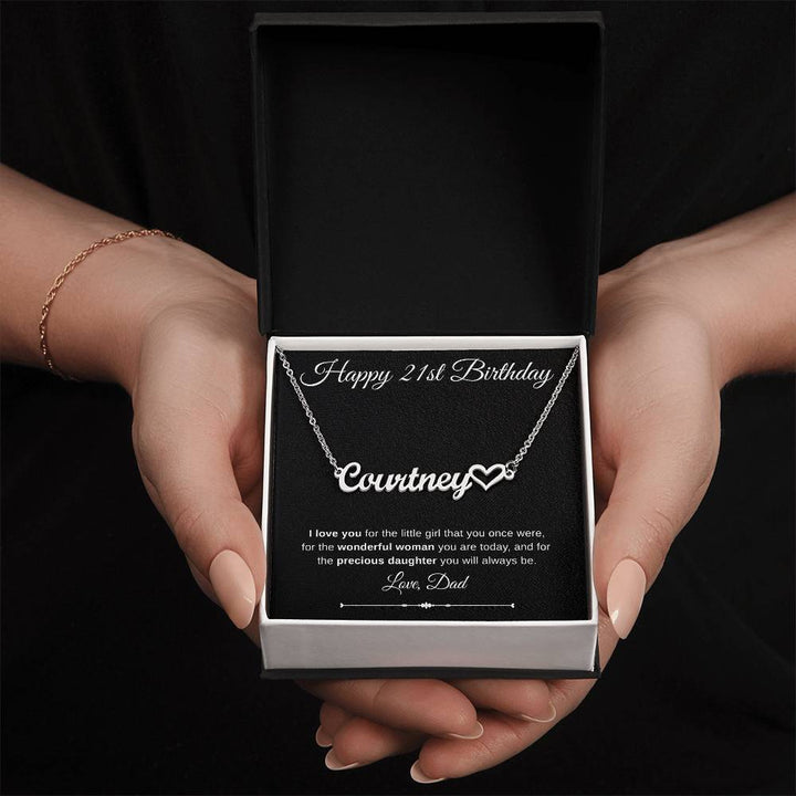 Jewelry Polished Stainless Steel / Standard Box Happy 21st Birthday Luv Heart Necklace Love Dad By Luv Alwayz Gifts For Every Occassion