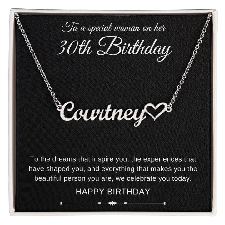 Jewelry Polished Stainless Steel / Standard Box Special woman 30th Birthday Luv Heart Necklace  Happy Birthday By Luv Alwayz Gifts For Every Occassion