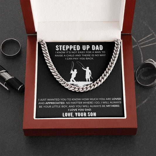 Jewelry Stainless Steel / Luxury Box Stepped Up Dad Cuban Chain By Luv Alwayz Gifts For Every Occassion