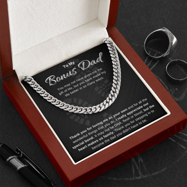 Jewelry Stainless Steel / Luxury Box To My Bonus Dad Cuban Chain By Luv Alwayz Gifts For Every Occassion