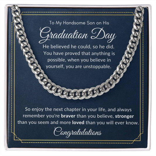 Jewelry Stainless Steel / Standard Box Congratulations Enjoy The Next Chapter Graduation Cuban Link Chain By Luv Alwayz Gifts For Every Occassion