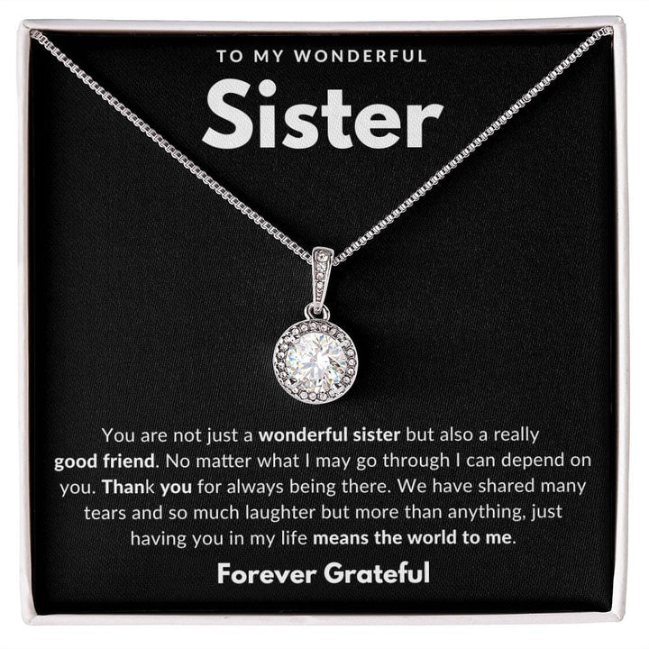 Jewelry Standard Box To My Wonderful Sister Luv Gem Necklace By Luv Alwayz Gifts For Every Occassion