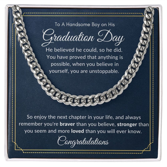 Jewelry To A Handsome Boy on His Graduation Cuban Chain By Luv Alwayz Gifts For Every Occassion