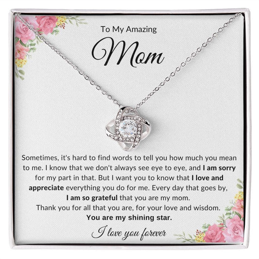 Jewelry To My Amazing Mom Luv Knot Necklace By Luv Alwayz Gifts For Every Occassion