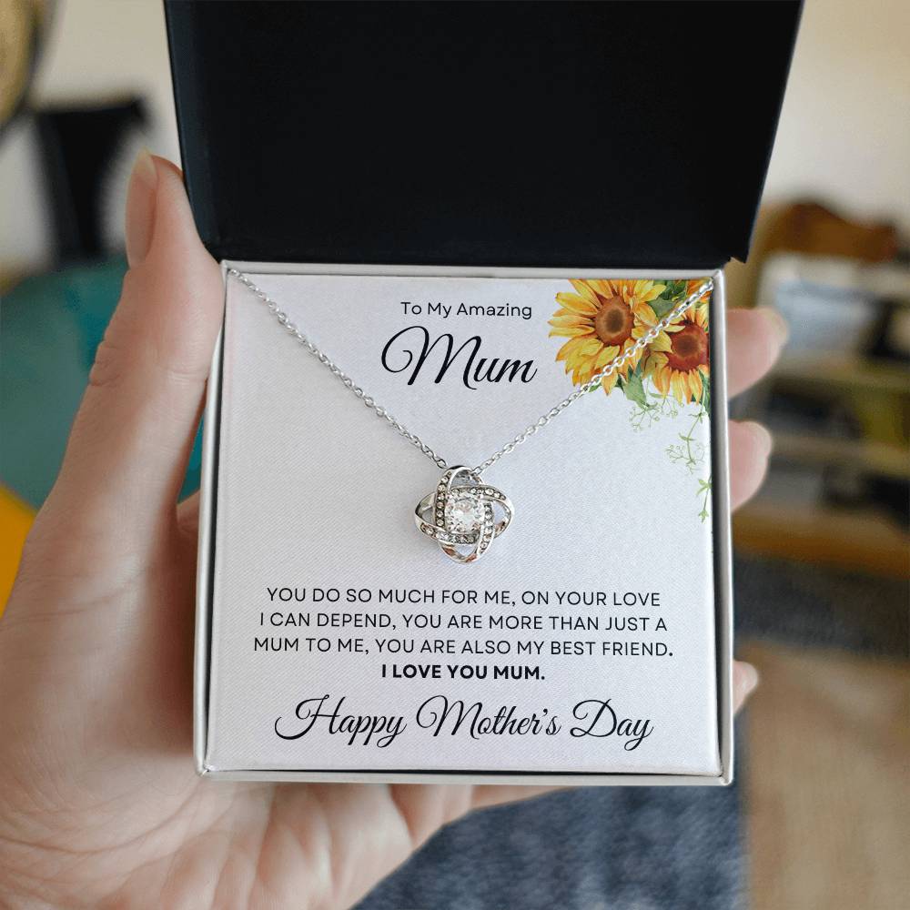 Jewelry To My Amazing Mum You Are My Best Friend Luv Knot Necklace By Luv Alwayz Gifts For Every Occassion