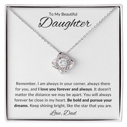 Jewelry To My Beautiful Daughter Luv Knot Necklace By Luv Alwayz Gifts For Every Occassion