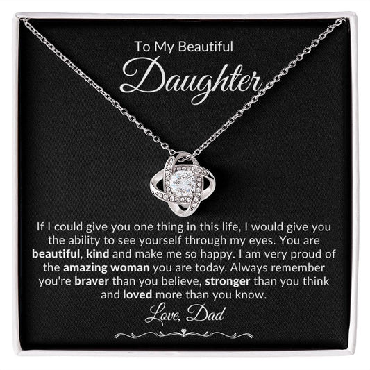 Jewelry To My Beautiful Daughter Luv Knot Necklace By Luv Alwayz Gifts For Every Occassion