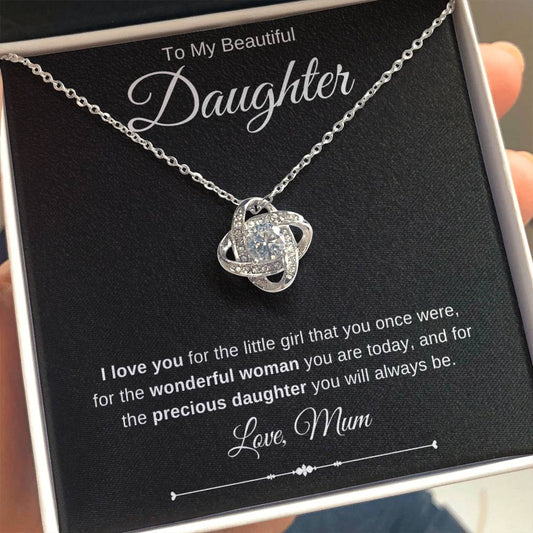 Jewelry To My Beautiful Daughter Luv Knot Necklace By Luv Alwayz Gifts For Every Occassion