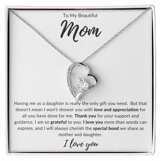 Jewelry To My Beautiful Mom Forever Loved Necklace By Luv Alwayz Gifts For Every Occassion