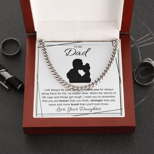 Jewelry To My Dad I Will Always Be Your Little Girl Cuban Chain By Luv Alwayz Gifts For Every Occassion