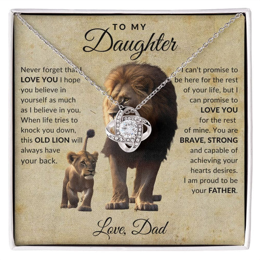 Jewelry To My Daughter This Old Lion Luv Knot Necklace By Luv Alwayz Gifts For Every Occassion