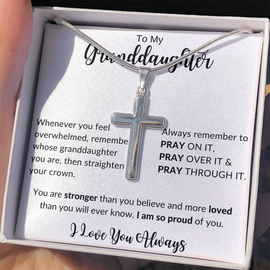 Jewelry To My Granddaughter Pray On It Love Cross Necklace By Luv Alwayz Gifts For Every Occassion