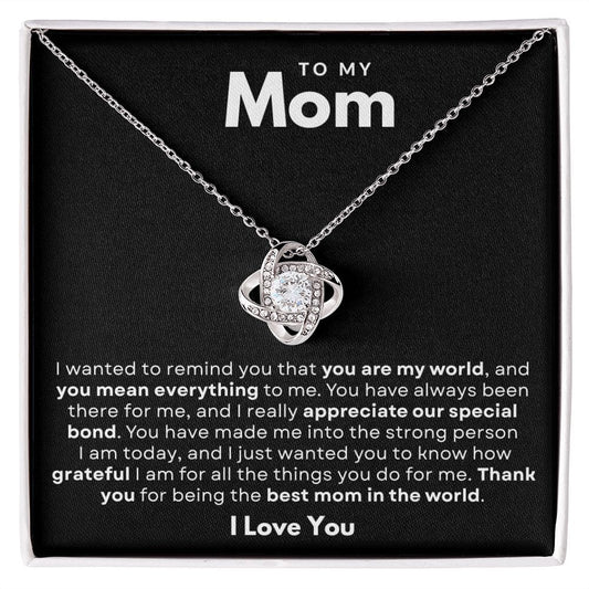 Jewelry To My Mom Luv Knot Necklace By Luv Alwayz Gifts For Every Occassion