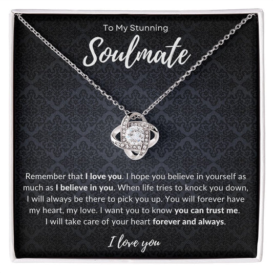 Jewelry To My Stunning Soulmate Luv Knot Necklace By Luv Alwayz Gifts For Every Occassion