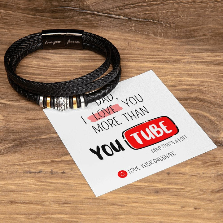 Jewelry Two Tone Box Dad I Love You More Than YouTube Bracelet | Gifts For Him By Luv Alwayz Gifts For Every Occassion