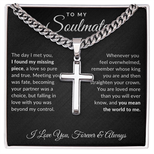 Jewelry Two Tone Box My Missing Piece Cuban Cross Chain By Luv Alwayz Gifts For Every Occassion