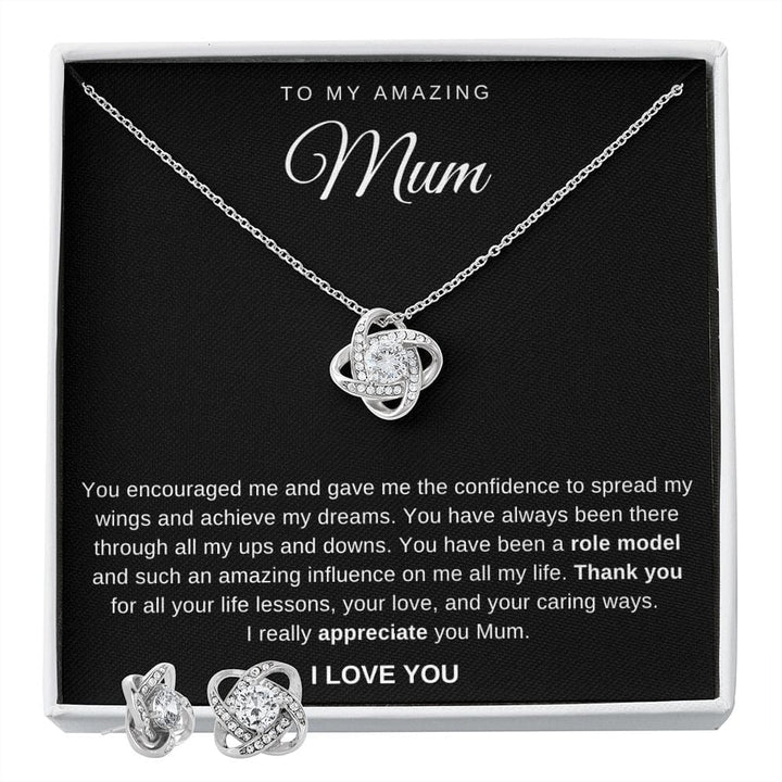 Jewelry Two Tone Box To My Amazing Mum Luv Knot Set By Luv Alwayz Gifts For Every Occassion