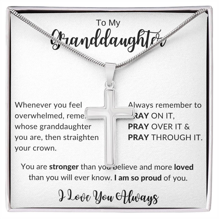 Jewelry Two Tone Box To My Granddaughter Pray On It Love Cross Necklace By Luv Alwayz Gifts For Every Occassion