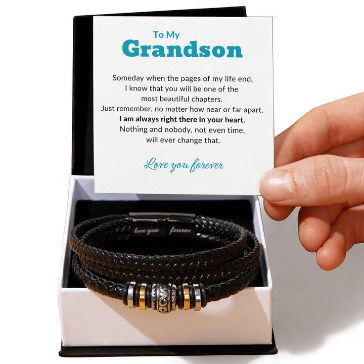 Jewelry Two Tone Box To My Grandson Love You Forever Bracelet By Luv Alwayz Gifts For Every Occassion