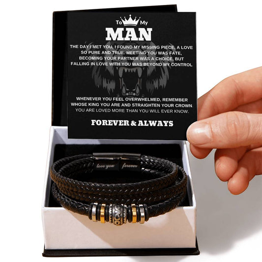 Jewelry Two Tone Box To My Man Love You Forever Bracelet By Luv Alwayz Gifts For Every Occassion