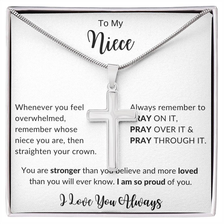 Jewelry Two Tone Box To My Niece Pray On It Cross Necklace By Luv Alwayz Gifts For Every Occassion