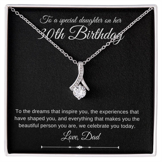 Jewelry White Gold Finish / Standard Box Special Daughter 30th Birthday Embraced By Luv Necklace Love Dad By Luv Alwayz Gifts For Every Occassion