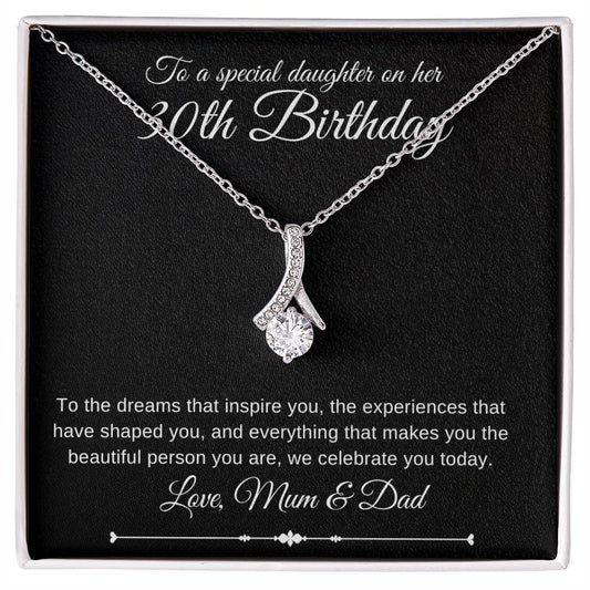 Jewelry White Gold Finish / Standard Box Special Daughter 30th Birthday Embraced By Luv Necklace Love Mum & Dad By Luv Alwayz Gifts For Every Occassion