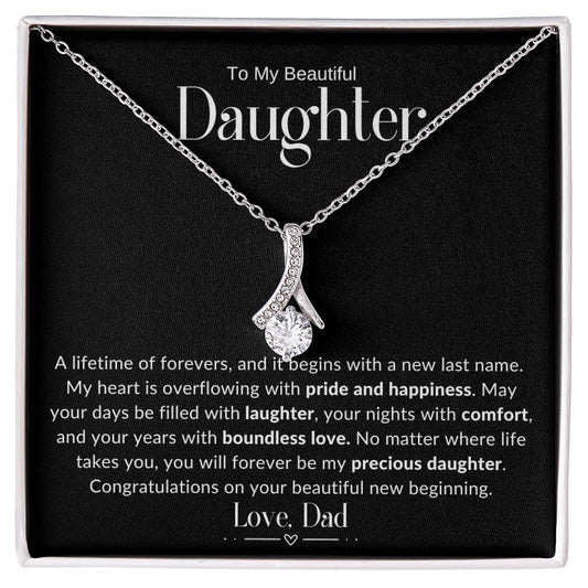 Jewelry White Gold Finish / Standard Box To My Beautiful Daughter New Beginning Embraced By Luv Necklace By Luv Alwayz Gifts For Every Occassion