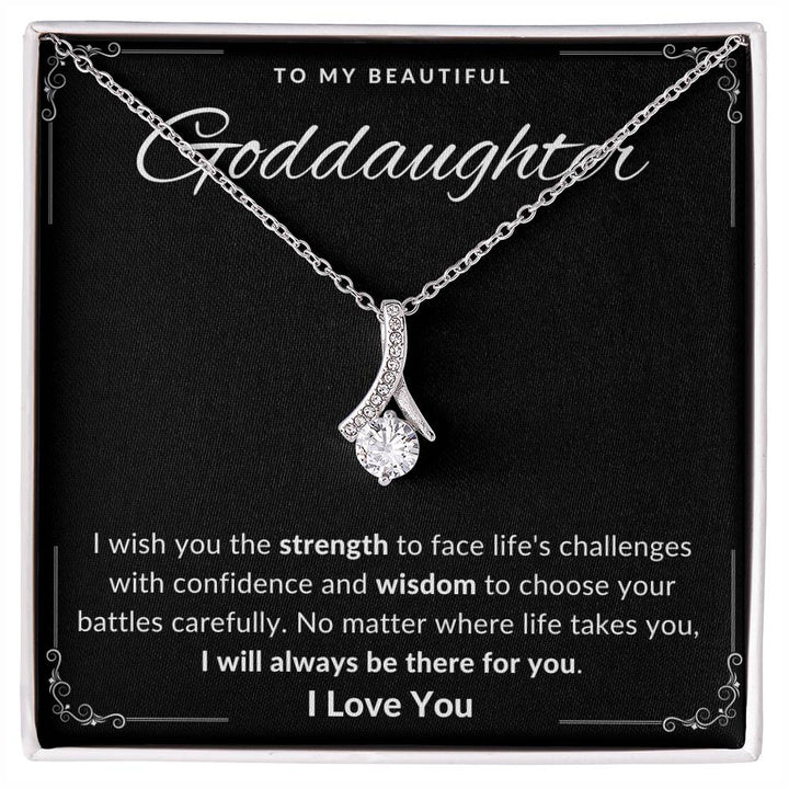 Jewelry White Gold Finish / Standard Box To my Beautiful Goddaughter Embraced By Luv Necklace By Luv Alwayz Gifts For Every Occassion
