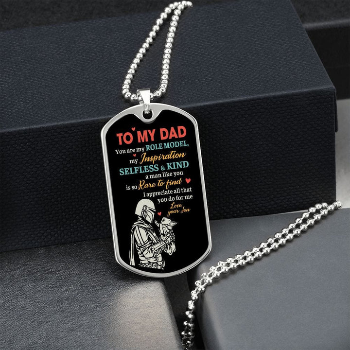 Jewelry You Are My Role Model Graphical Dog Tag & Ball Chain By Luv Alwayz Gifts For Every Occassion