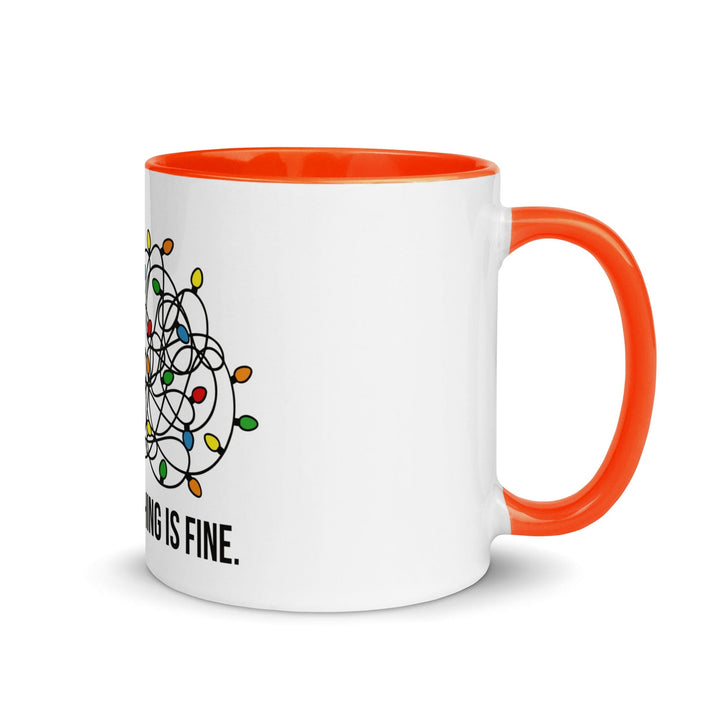 Mugs Orange / 11 oz I'm Fine Mug with Color Inside | Christmas Gifts By Luv Alwayz Gifts For Every Occassion