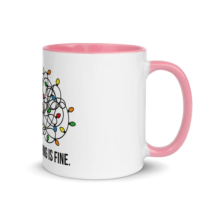 Mugs Pink / 11 oz I'm Fine Mug with Color Inside | Christmas Gifts By Luv Alwayz Gifts For Every Occassion